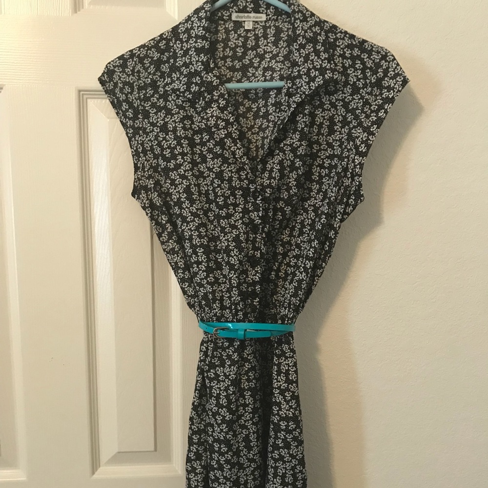 Black and White Floral Dress